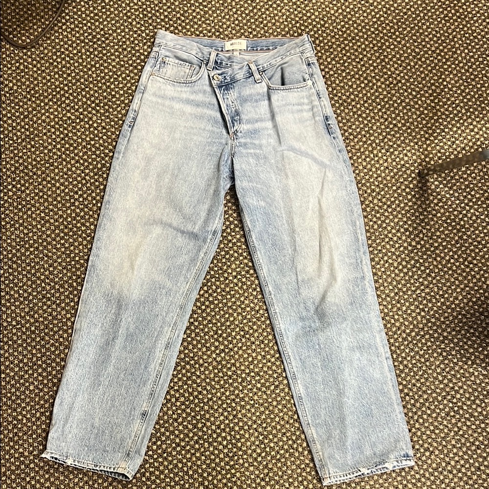 Light Blue Denim Jeans AGOLDE criss cross jean
